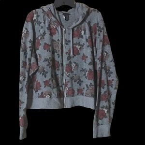 Torrid crop gray floral zipped hoodie 3x